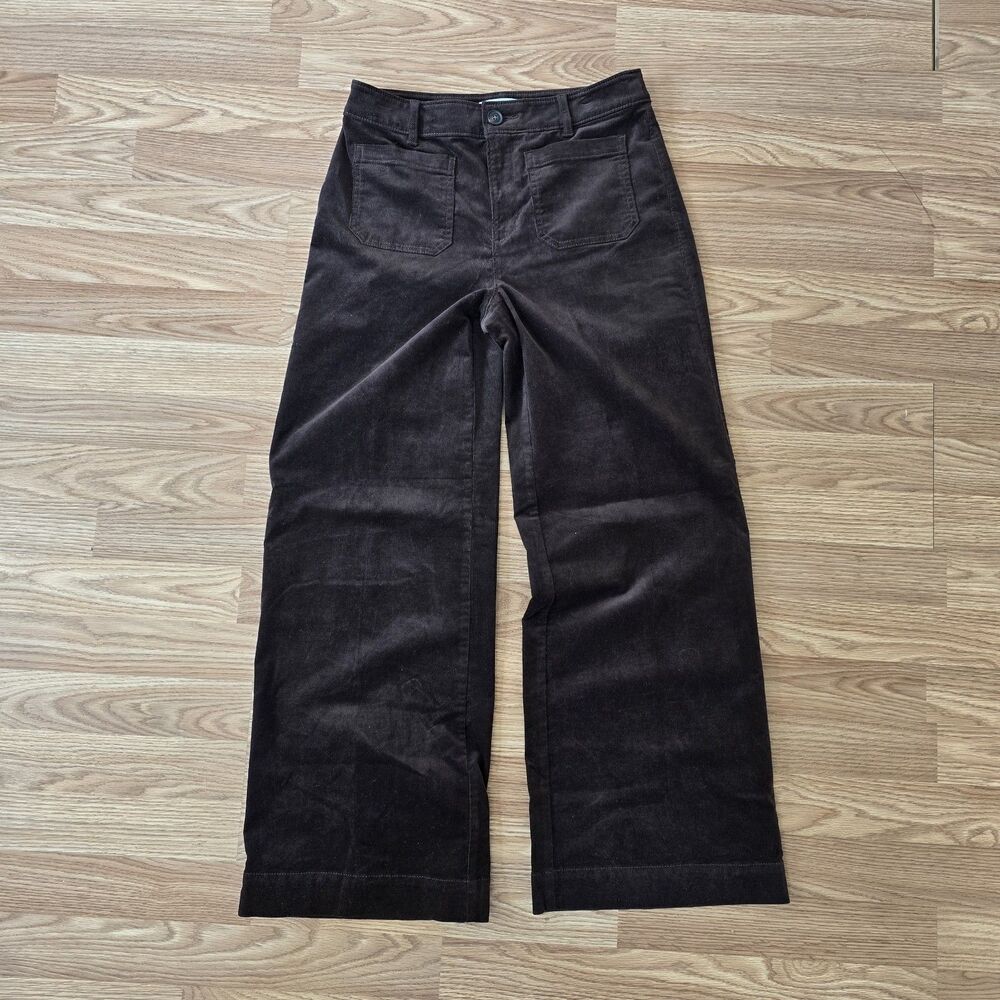 Loft Pants Womens Size 4 The Palmer Wide Leg Brush Corduroy Trouser - Picture 2 of 9